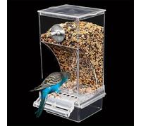 TEMU Alimentador Automático para Pájaros con Vista y Sin Desorden - Dispensador y Bebedero de Semillas de Acrílico para Loros, Accesorio para Jaulas de Periquitos Pequeños a Medianos