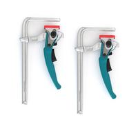 TEMU ALLSOME 2 piezas Abrazaderas de mesa de carraca de resistencia con de rápida y mango ergonómico - Abrazaderas de superficie de trabajo grandes de 160x60mm para mesa MFT, sierra, fresadora