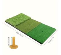 TEMU Almacén de Fábrica al Por Mayor Portátil Mini 30x60 Tapete de de Golf con Tres Hierbas para Práctica Interior y Exterior, Verde, Material PP, Ideal para Regalos del Día de la
