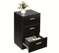 TEMU Almacenamiento Negro Moderno, Organizador de Armario Cajones, 38 X 35 Cm, Armario de Noche Cajones, Mesa Lateral Archivador para Baño, Dormitorio