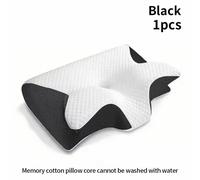 TEMU Almohada cervical ergonómica con diseño de , diseñada para promover un sueño . Es y , lo que la ideal para duermen de , y abajo.