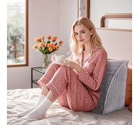 TEMU Almohada de cabezal de cuña para leer, ideal para descansar un cojín triangular que se puede lavar, que proporciona soporte para la cintura y posición para las piernas