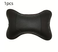 TEMU Almohada de Soporte para el Cuello del Reposacabezas de Coche en Cuero PU y Malla - , Cómoda con Diseño Acanalado Texturizado para Mayor Comodidad en los Autos