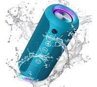 TEMU Altavoces Inalámbricos Portátiles Ortizan BT 24W, IPX7, Bajos Profundos, Luces RGB, Emparejamiento Dual, 30H de Reproducción, Sonido Estéreo y Bajos Enriquecidos