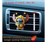 TEMU Ambientador de Madera 2D de Winnie The de Disney para Coche - Difusor y Decoración con Aroma Duradero en Pinza para Ventilación, Proporciona una Refrescante