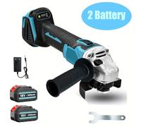 TEMU Amoladora inalámbrica de 125 mm compatible con baterías Makita de 18 V, 2 baterías de 5.0 Ah y un mango auxiliar lateral, ideal para de y afilado