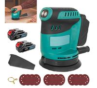 TEMU Amoladora Orbital Inalámbrica Compatible con Batería Makita, Diseño con 2 Pilas Lijas, Ideal para DIY, Lixado y Acabado de Madera