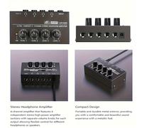 TEMU Amplificador de distribución de 6., un amplificador de auriculares compacto con 1 entrada y 4 salidas para monitoreo de auriculares