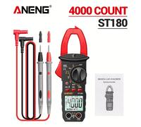 TEMU ANENG ST180 Multímetro Digital de 4000 Cuentas con Pinza, Amperímetro de Corriente , Probador de Voltaje, Amperímetro de Coche, Hz, Capacitancia, NCV, Herramienta de