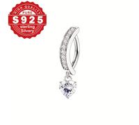 TEMU Anilla de de Plata 925 para Mujer - Incrustación de Circonita | Joyería Corporal Hipoalergénica para Festivales de y Celebraciones | Piercing Bling