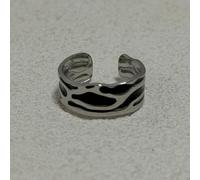 TEMU Anillo Abierto de Acero Inoxidable 304 con Esmalte , en , Moderno y Único. de Esmalte Manual que Puede Presentar Ligeras Imperfecciones como Aplicación Desigual, pero no Afecta su Uso