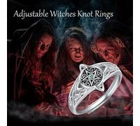 TEMU Anillo Abierto de Mágico con Nudo Celta, Plata con Circonita Sintética, Anillo Vintage para para Uso Diario y Regalos. Plata Hipoaergénica, Peso 4.0g