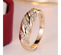 TEMU Anillo con forma de pan, y trenzado, con circonita cúbica sintética blanca, accesorio de boda vintage para mujeres