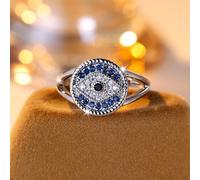 TEMU Anillo con incrustaciones de circonita sintética, exquisito y único, ideal para como anillo de boda o