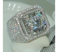 TEMU Anillo de acero inoxidable 201 en la vintage para hombre con sintética de circonio - Regalo de , boda o fiesta lujoso, uso diario para todas , joyería vintage.