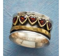 TEMU Anillo de Boho para Mujer, Anillo de Dedo con CZ Sintético, Regalo Romántico de para Novia, Joyería de Banda Ancha y Estilo Moderno