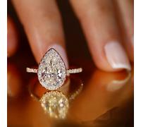 TEMU Anillo de diamante simulado de , anillo de moda vanguardista para damas, joyería elegante y sencilla, anillo de boda para mujeres