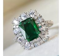 TEMU Anillo de Elegante con Diseño de e Incrustaciones de Piedras Preciosas Brillantes, de Belleza y para /Boda