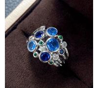 TEMU Anillo de exquisito con zirconia sintética y hueco para mujer, elegante y único, pieza de joyería versátil