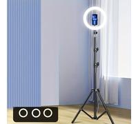 TEMU Anillo de Luz LED para Selfies de 12 Pulgadas con Soporte Tripé y Soporte Flexible para Teléfono - USB, Ajustable, Regalo para Fotógrafos