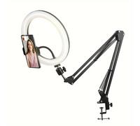 TEMU Anillo de luz para selfies de cm con soporte móvil y brazo de mesa, ideal para fotografía y transmisiones