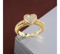 TEMU Anillo de mujer con un diseño único hueco de , con circonita sintética