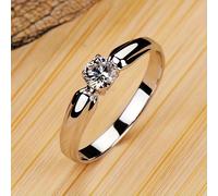 TEMU Anillo de plata S925 elegante para mujeres con un pequeño y único de zircónia sintética, lujo , regalo exquisito para de San Valentín 2g