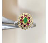 TEMU Anillo Retro Boho de Zirconia Cúbica Sintética Dorado para Mujer, Anillo Plateado Único, Anillo a , Joyería para Fiestas, Vacaciones y Regalos