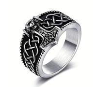 TEMU Anillo Vintage de Cabeza con de Thor - Acero Inoxidable 316, Joyería de Moda para Hombres