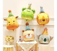 TEMU Animales globos Oso León Rana Mono Papel mantequilla Animales decoraciones Bosque Zoo Un ducha fiesta Suministros