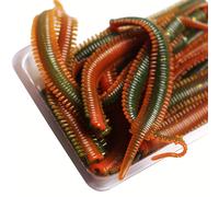 TEMU Anmuka 20pcs Señuelos de Pesca Suaves, Rojos Biónicos de 8cm con de Aguja, Micro Flotante para Pesca en Mar -