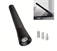 TEMU Antena negra para coche, compatible con radio FM, AM y DAB, de 6.5 cm de , diseñada para un ajuste universal con tornillos, ideal para uso automotriz.