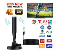 TEMU Antena Ultra HD 4K para Interior/Exterior - Amplificador de de TV Digital de con Recepción de Larga Distancia, Compatible con HDTV, DVB-T2 y Más
