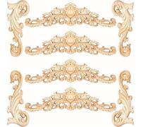 TEMU apliques de madera para adornos y incrustaciones de muebles decorativos, apliques de madera decorativos para decoración de puertas, con apliques de madera largos en dos tamaños (Diseño elegante)