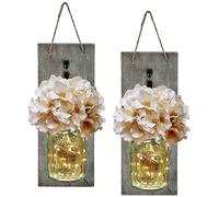 TEMU Apliques de pared de tarro de albañil para decoración del hogar - un diseño colgante, para la decoración de paredes estilo granja en dormitorios y salas de estar, como un par.