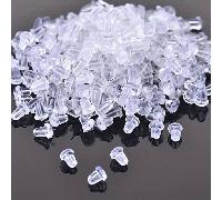 TEMU Aproximadamente piezas/paquete de cierres de pendientes con puntas de bala de silicona para asegurar los pendientes y que se resbalen. Accesorios de joyería para pequeñas empresas.