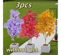 TEMU Árbol de de Simulación Grande de 37.42 Pulgadas - Combinación de + + Naranja, Juego de 3 de Plástico, Adecuado para , Compromisos, Patios y Decoración Exterior, Colgante Duradero
