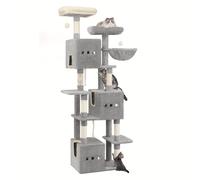 TEMU Árbol para Gatos de 193 cm, Grande para Gatos de Interior, Árbol para Maine Coon, 2 Plataformas, 3 Condominios, Rascadores, 1 Cesta, , Cojín Lavable, /Cla