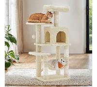 TEMU Árbol para Gatos de Varios Niveles, para Gatos con 4 Postes para Rascar, Hamaca, Cueva, Juguetes, Beige