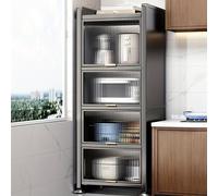 TEMU Armario de Almacenamiento de Cocina, Soporte Móvil para Microondas con Puertas Abatibles, Estantería de Cocina para Comedor, y Estudio, , Estantes Utilitarios