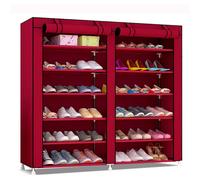 TEMU Armario Zapatero Tela Home con Puertas Cremallera 110x120x30cm - Organizador de Zapatos con Capacidad para 36