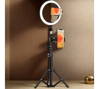 TEMU Aro de luz para selfies de 10 pulgadas con USB ajustable, con capacidades de atenuación y un de 43.3 pulgadas, ideal para transmisiones y maquillaje