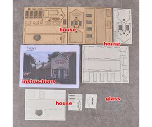 TEMU arquitectónico de : Tren, , taberna, bar, hotel, tienda, y casa unifamiliar - Kit de diorama a 1/87