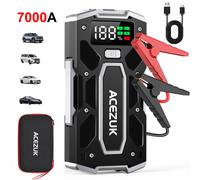 TEMU Arrancador de batería Jump Starter 7000A de pico, arrancador de coche de 12V ( 10.0L Gas/7.0L Diésel), de portátil Power Bank con luz LED, pantalla LCD
