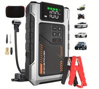 TEMU Arrancador de Coche 6000A con Batería Externa y Compresor de Aire de 150PSI para Coches ( 7,5L de o 6L de Diésel), Impulsores de Batería de Coche 12V