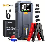 TEMU Arrancador de Coche 7000A con Linterna LED, Pantalla LCD Grande, Pack de Refuerzo de Batería de Emergencia para Coche de 12V, Jump Box, Cargador Portátil Power Bank