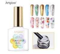 TEMU Artglow Gel de Lámina para Uñas, Ideal para Decoración de Uñas, Compatible con Stickers y Transfers de Lámina. Requiere una Lámpara LED para Curar y Se Puede Remover con un