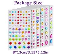 TEMU Artículos de manualidades con pegatinas de gemas, que incluyen 6 hojas de pegatinas autoadhesivas de diamantes de en varios formas y tamaños para manualidades y álbumes de recortes