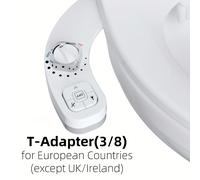 TEMU Asiento de inodoro con bidé de autolimpieza y boquilla, accesorio de bidé mecánico no eléctrico con rociador de agua fría y caliente para y desinfección trasera o femenina