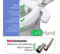 TEMU Asiento de inodoro con bidet para izquierda HiCheon, rociador de agua , kit de sin motor, correa de control de presión de limpieza de boquilla, adaptador de 1/2